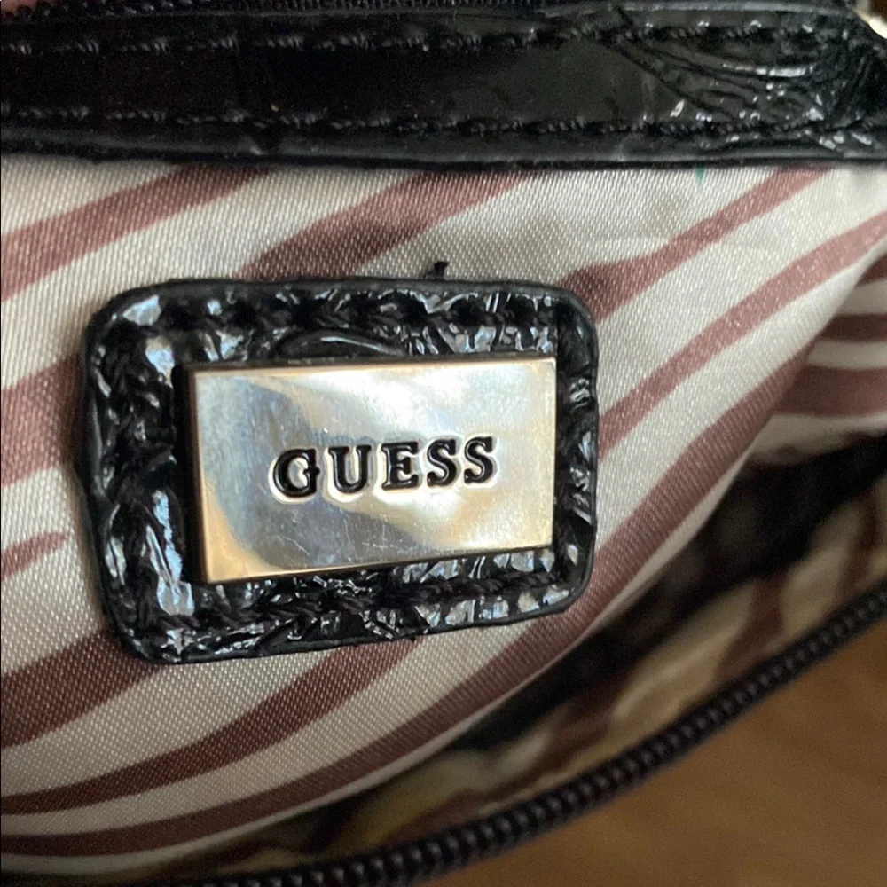 Guess Black Signature G Logo Wristlet